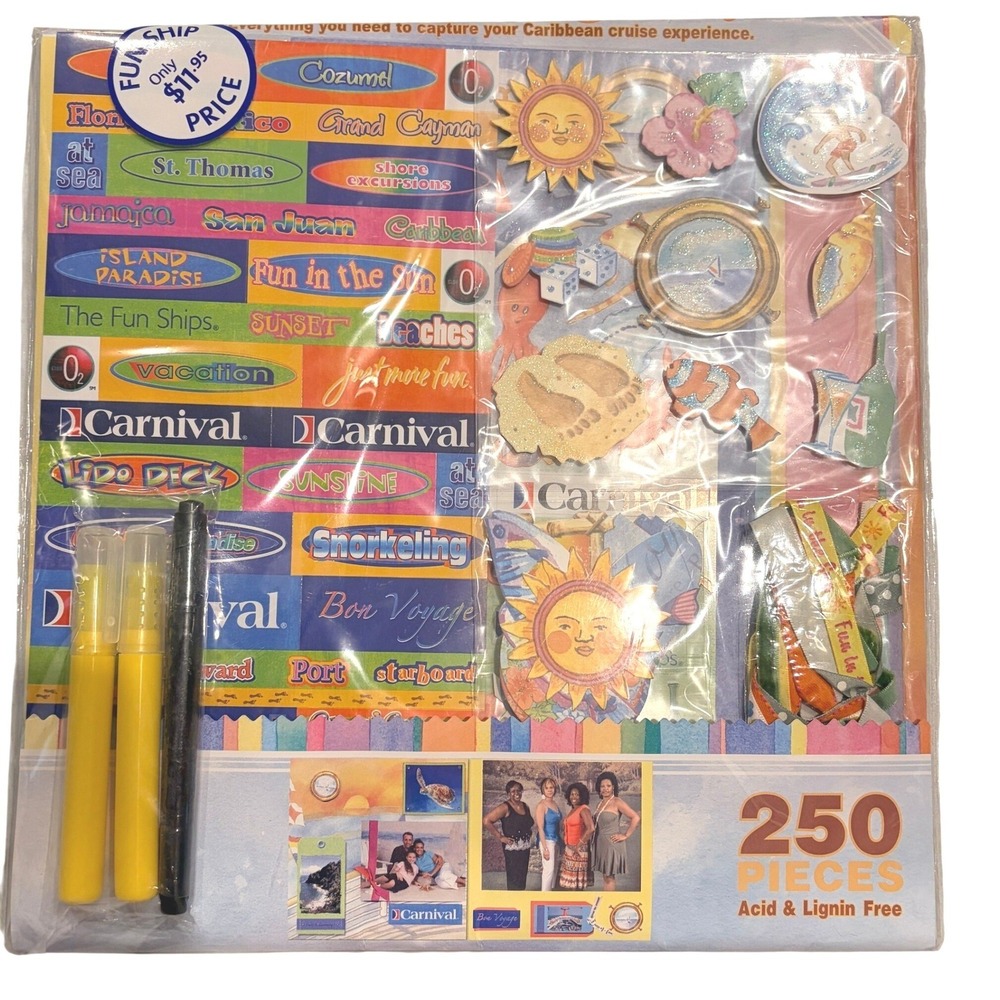 Carnival Cruise Line Caribbean Scrapbook Kit 250 Piece Multicolor